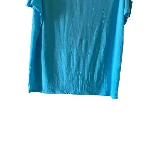 Chaser REVOLVE Turquise Deconstructed shoulder Cut Out Short Sleeves Top SZ M - Picture 6 of 8